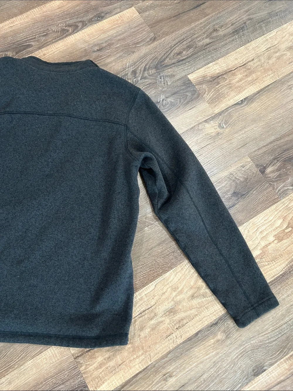 The North Face Mens Quarter Zip Fleece Pullover size large dark gray/black